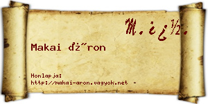 Makai Áron névjegykártya
