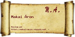 Makai Áron névjegykártya